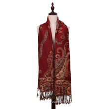 Women Long Scarf Winter Pashmina of Flower Pattern